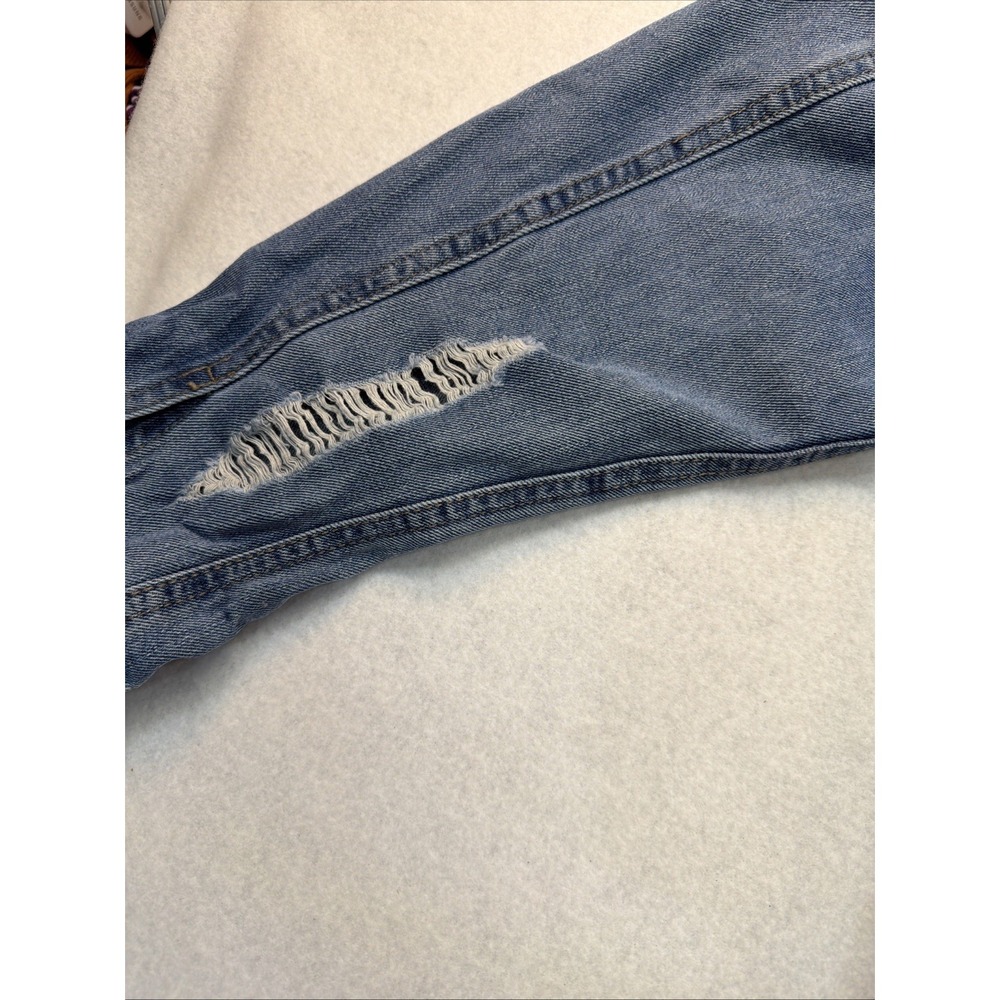 Highway Jeans Blue Very‎ Distressed Buttoned Denim Jacket Size XL women - Picture 15 of 16